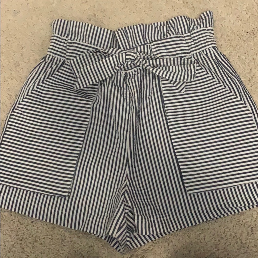 Zara Striped Tie Shorts
